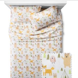 Woodland Creatures Queen Sheets and Throw Pillow